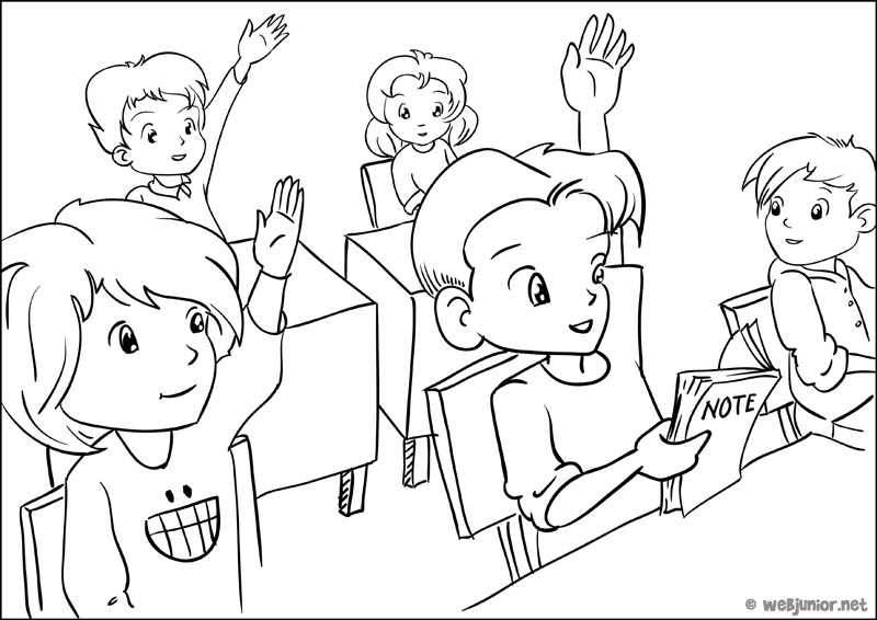Une Classe Studieuse Coloriage Personnages Gratuit Sur Webjunior Une Classe Studieuse Coloriage Personnages Gratuit Sur Webjunior