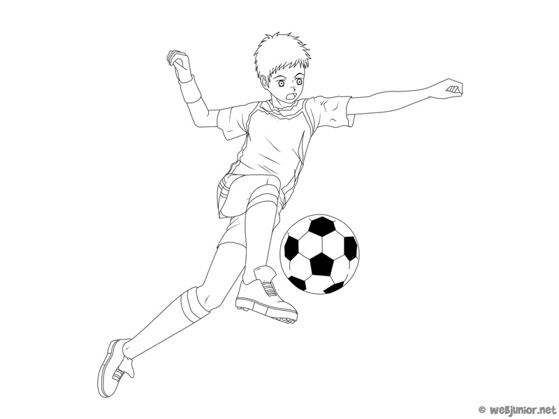 Le Petit Footballeur Coloriage Sports Gratuit Sur Webjunior